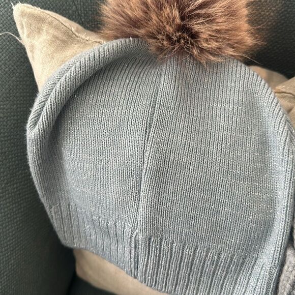 2 Knit Hats W/Faux Fur Pom Pom Bundle main image 6